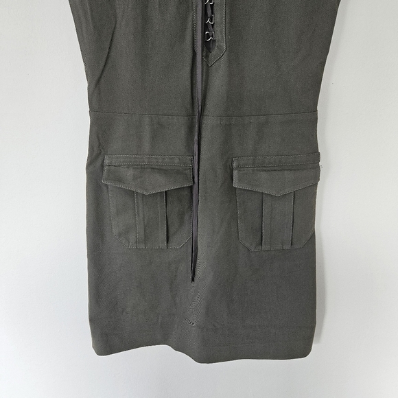 The Kooples army green front tie cargo dress size 38 - Picture 2 of 10
